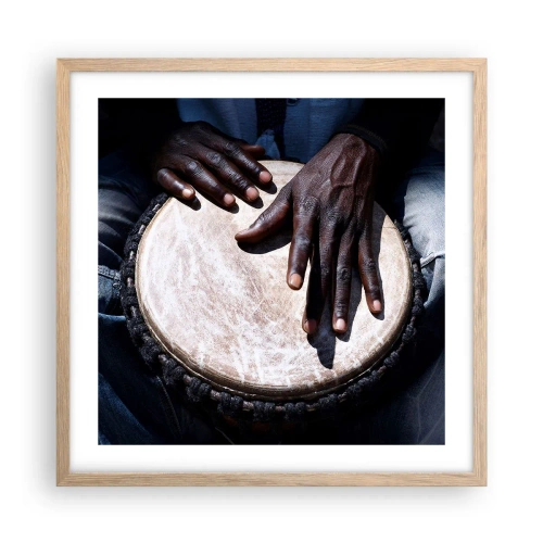 Poster în ramă de stejar deschis - Trăiește în ritmul tău - 50x50 cm