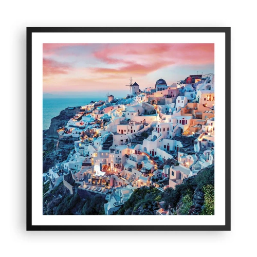 Poster în ramă neagră - Vacanța ta grecească - 60x60 cm