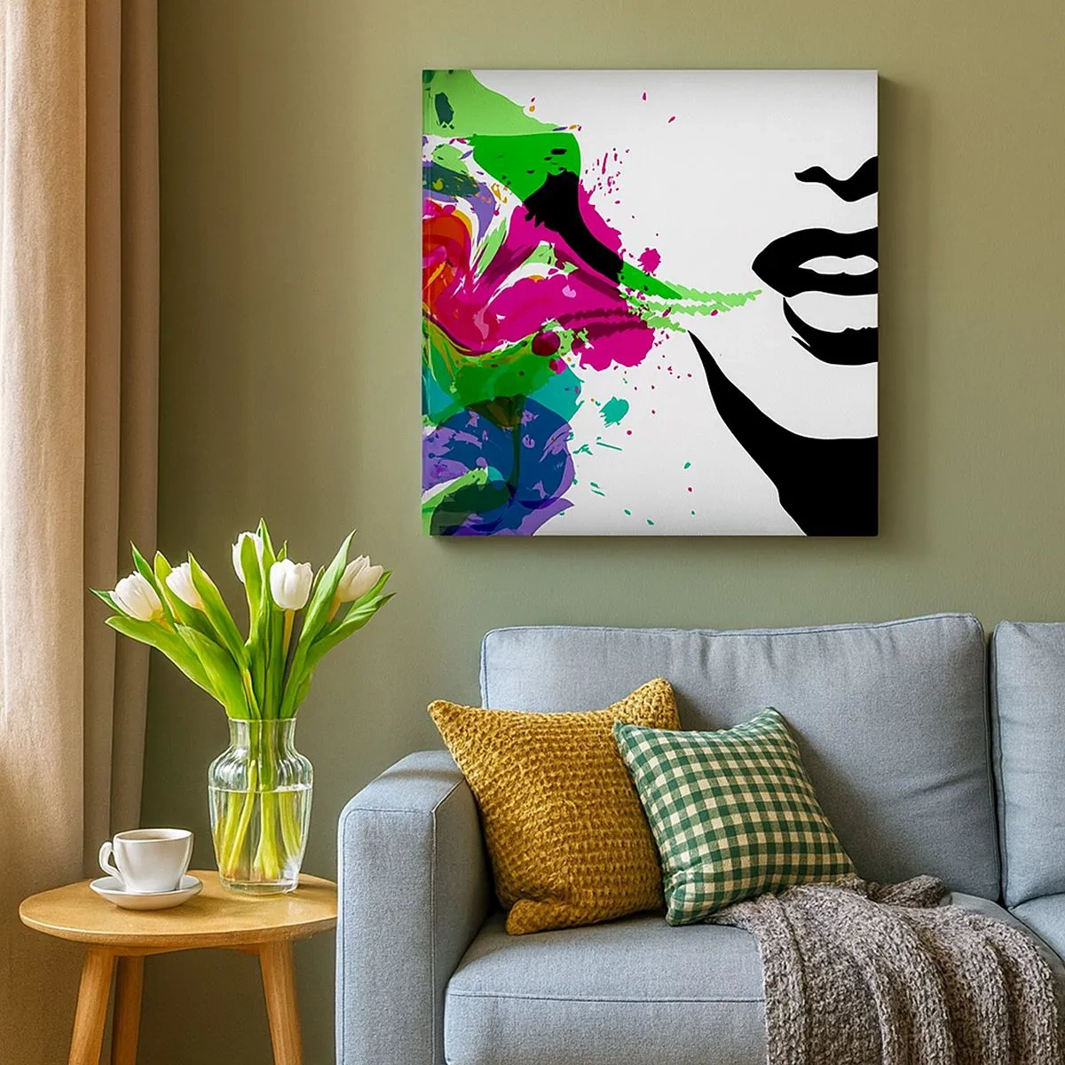 Tablou pe pânză - O poveste în culorile curcubeului - 30x30 cm