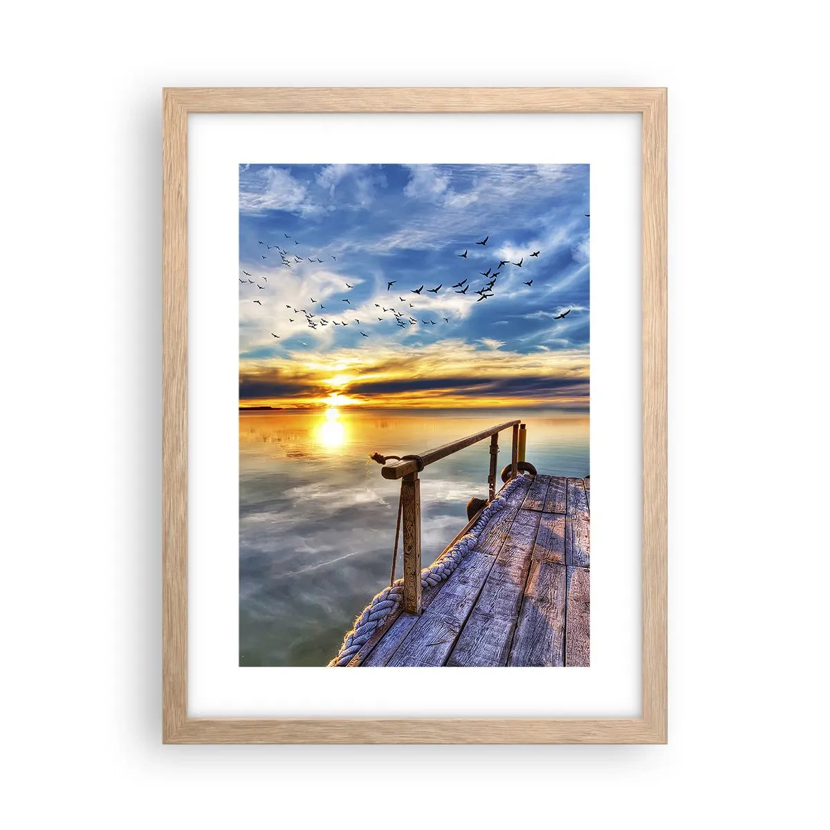 Poster în ramă de stejar deschis - Vântul se odihnește - 30x40 cm