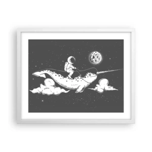 Poster în ramă albă - Cavalerul Spațial - 50x40 cm