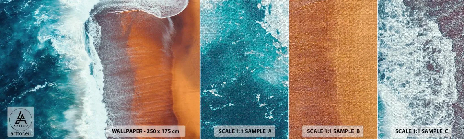 Mostră tapet Premium Canvas - Atingerea oceanului - plajă, Mare, Apă - 100x30 cm