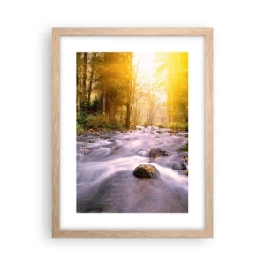 Poster în ramă de stejar deschis - Malachit în rame de argint și aur - 30x40 cm