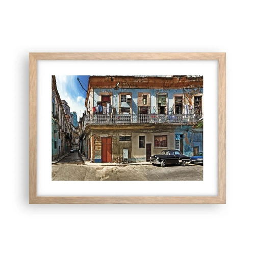 Poster în ramă de stejar deschis - Sentimente cubaneze - 40x30 cm