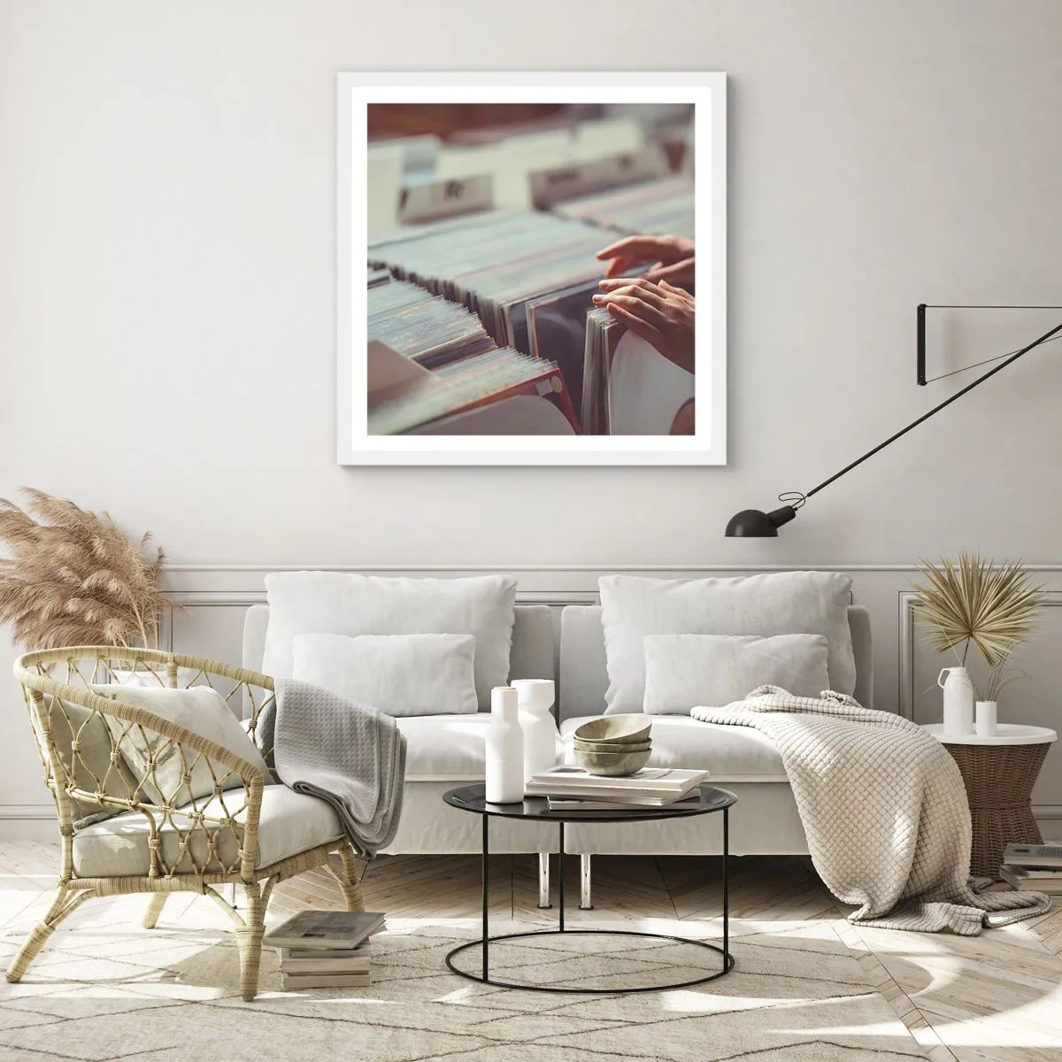 Poster în ramă albă - În căutarea emoției - 60x60 cm