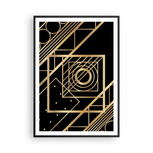 Poster în ramă neagră - Geometrie de aur - 70x100 cm