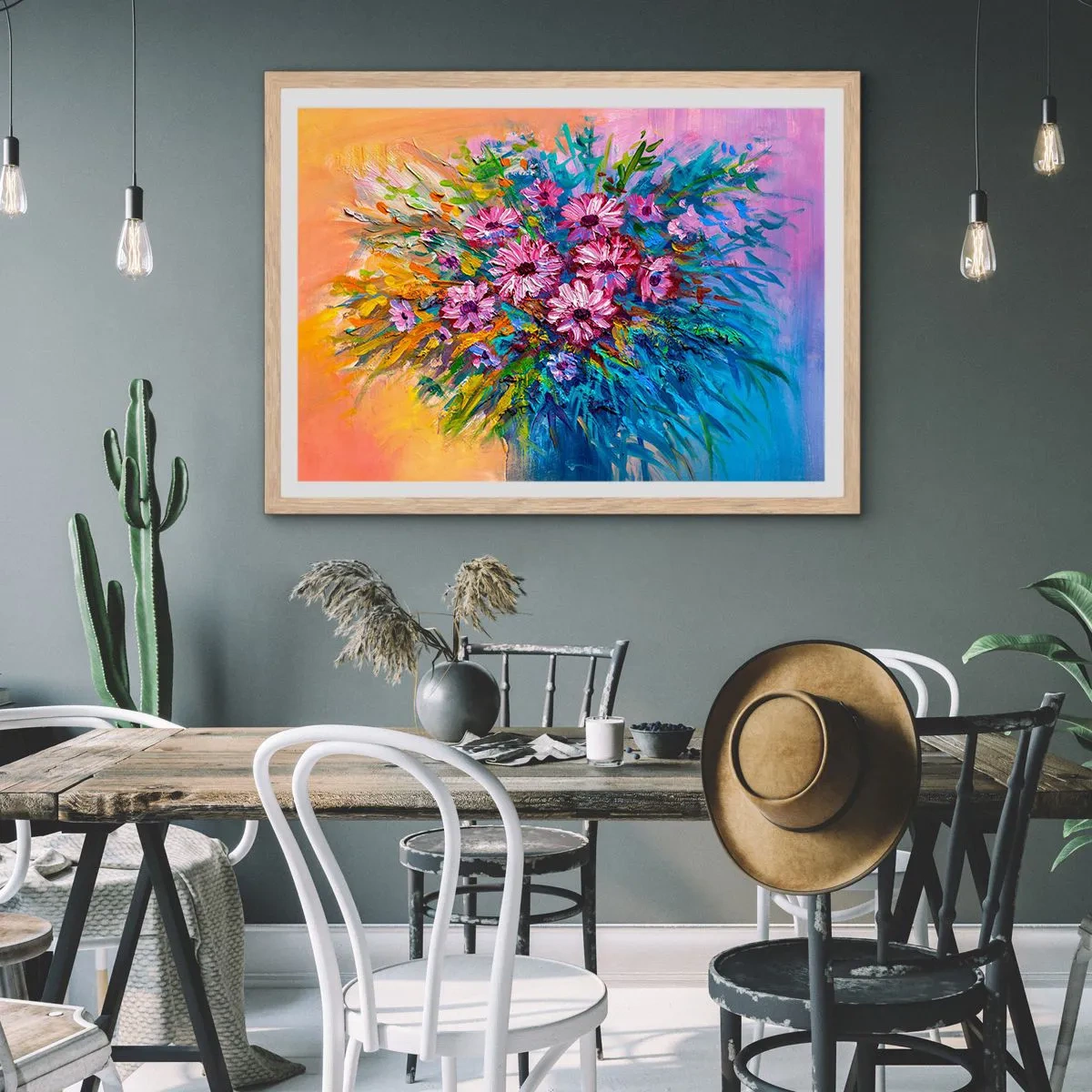 Poster în ramă de stejar deschis - Energia vieții - 91x61 cm