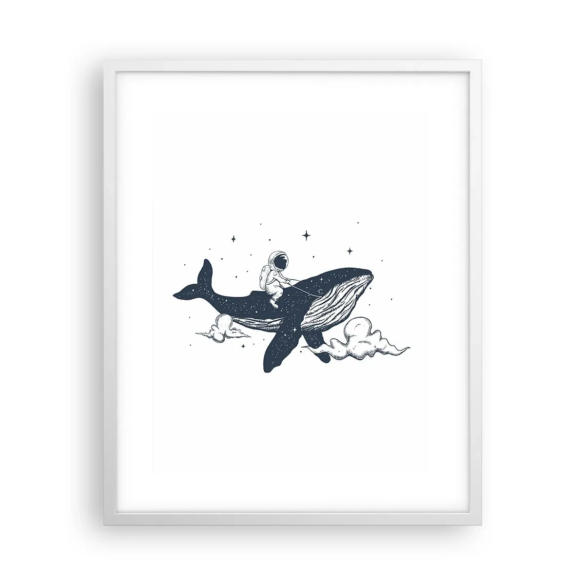 Poster în ramă albă - Aventura spațială - 40x50 cm