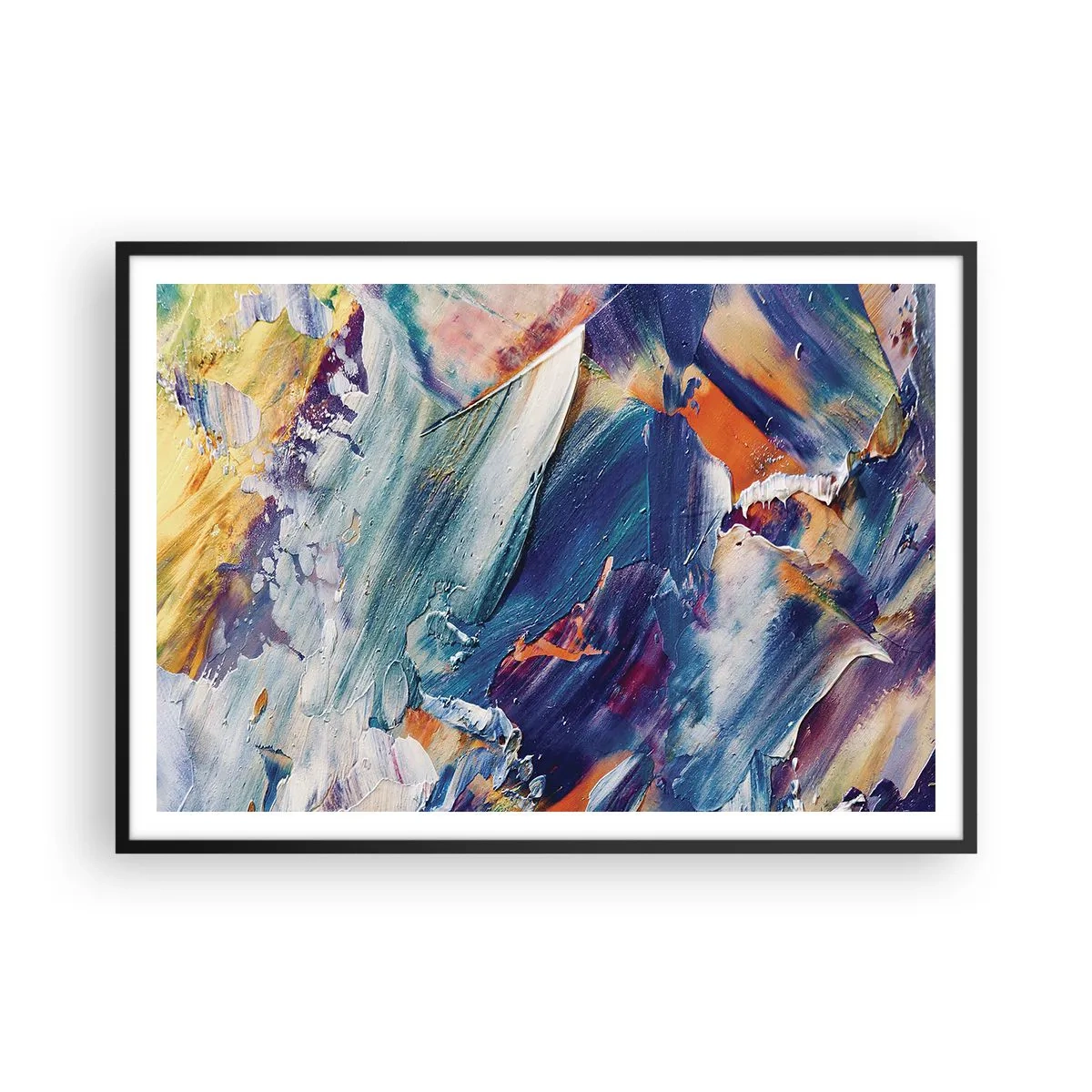 Poster în ramă neagră - Confuzie de culori - 100x70 cm