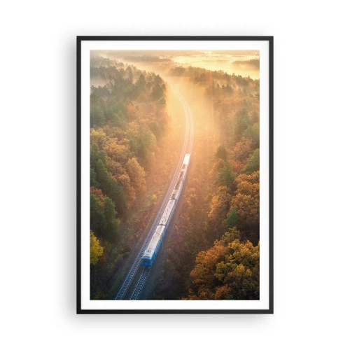 Poster în ramă neagră - Călătorie de toamnă - 70x100 cm
