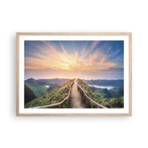 Poster în ramă de stejar deschis - Aproape de cer - 70x50 cm