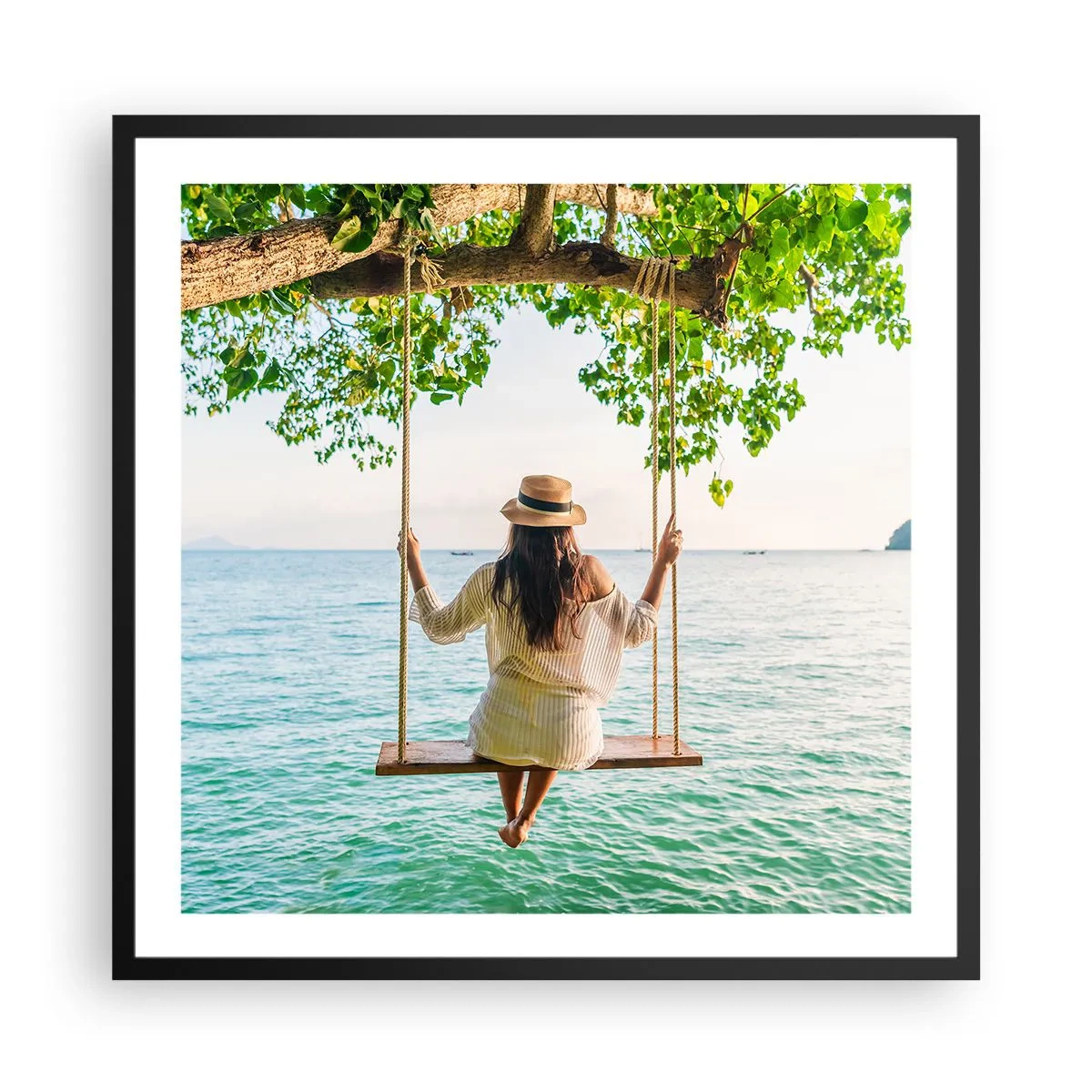 Poster în ramă neagră - Viața este frumoasă - 60x60 cm