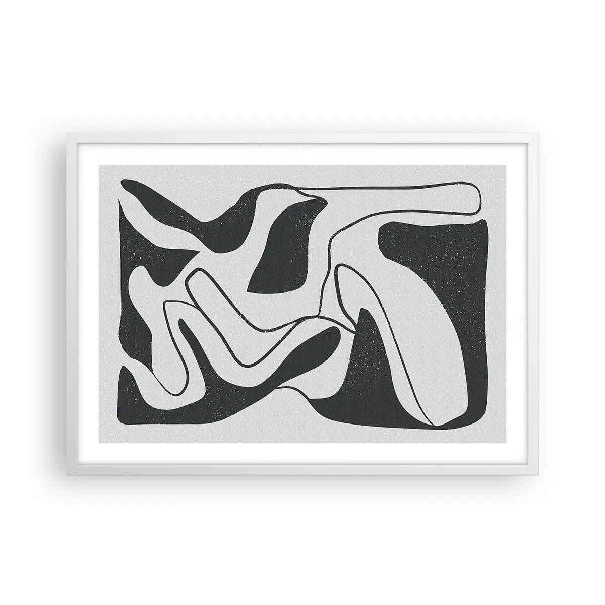 Poster în ramă albă - Distracție abstractă în labirint - 70x50 cm