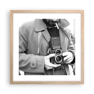 Poster în ramă de stejar deschis - În stilul retro - 40x40 cm