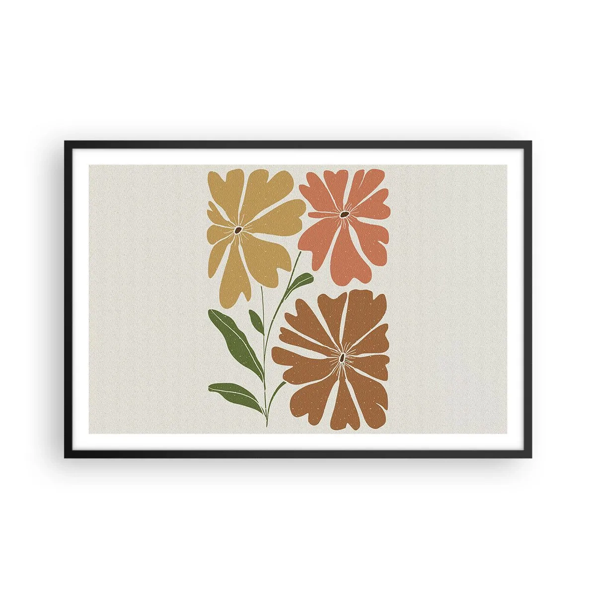 Poster în ramă neagră - Natură și geometrie - 91x61 cm