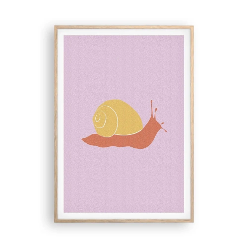 Poster în ramă de stejar deschis - Nu e nicio grabă - 70x100 cm