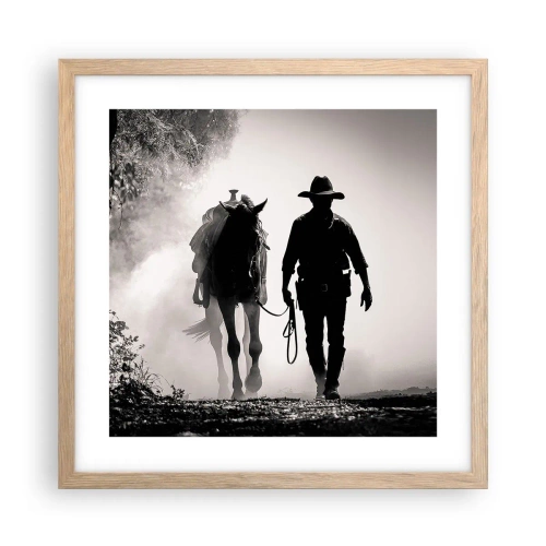 Poster în ramă de stejar deschis - Texas de dimineața - 40x40 cm