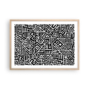 Poster în ramă de stejar deschis - Compoziție precolumbiană - 70x50 cm
