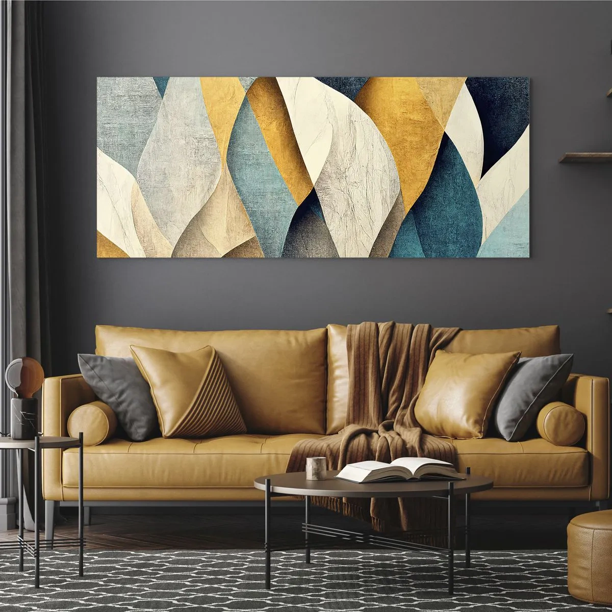 Tablou pe sticlă - Ritm și ondulare - 120x50 cm