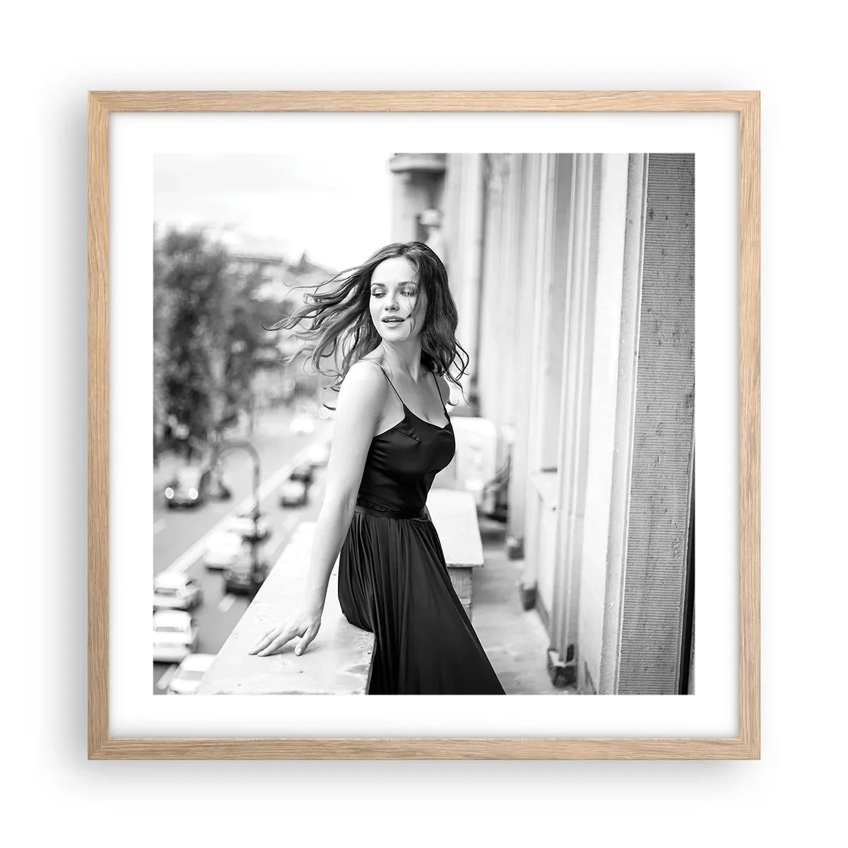 Poster în ramă de stejar deschis - Cu siguranță e o fată pariziană - 50x50 cm