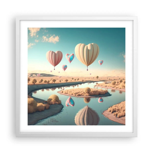 Poster în ramă albă - Iubirea ne înalță - 50x50 cm