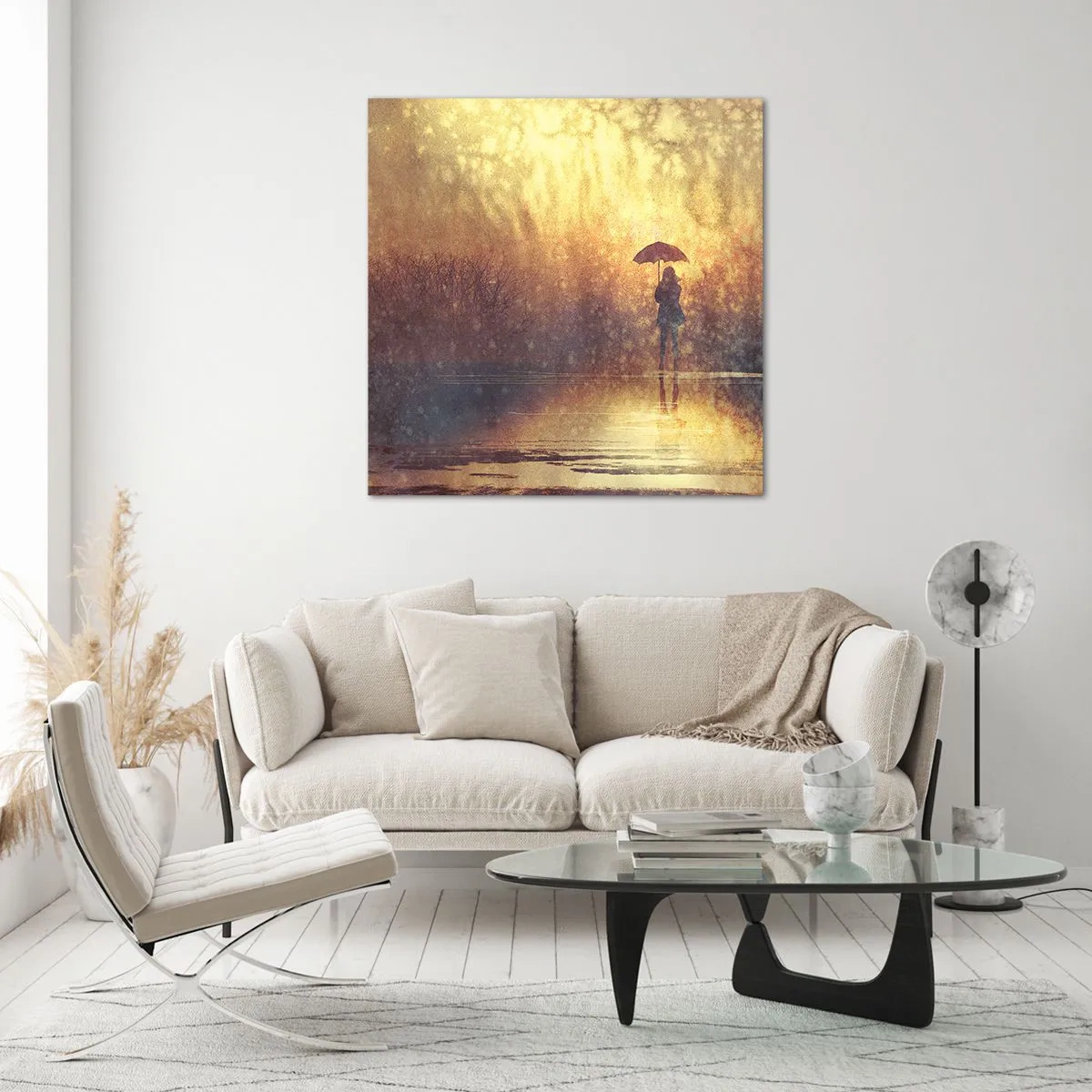 Tablou pe sticlă - Simt că cineva se uită la mine - 40x40 cm