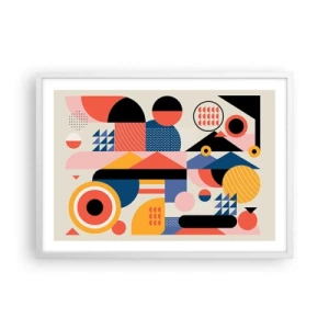 Poster în ramă albă - Compoziție: joacă-te - 70x50 cm