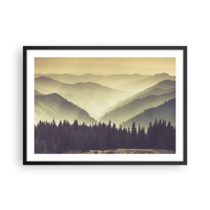 Poster în ramă neagră - Dincolo de munți... - 70x50 cm