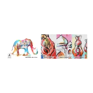Mostră tapet Premium Canvas - India - aura iubirii - Abstracția, Elefant, India - 100x30 cm