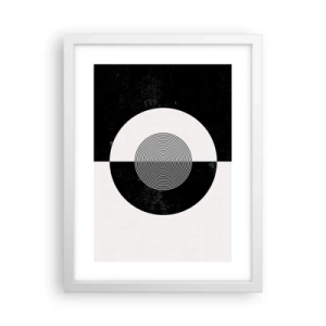 Poster în ramă albă - Armonie în alb și negru - 30x40 cm