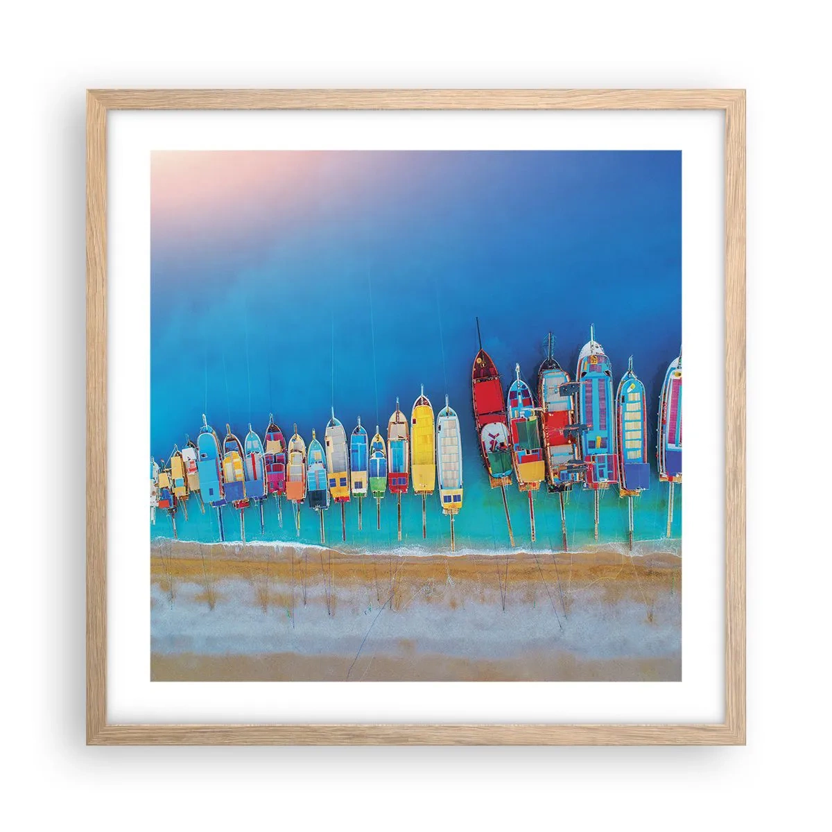 Poster în ramă de stejar deschis - Din perspectiva unei păsări - 50x50 cm