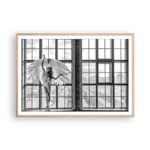 Poster în ramă de stejar deschis - Orașul îngerilor dansatori? - 100x70 cm