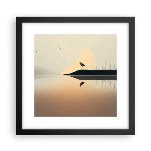 Poster în ramă neagră - Domn pe lac - 30x30 cm