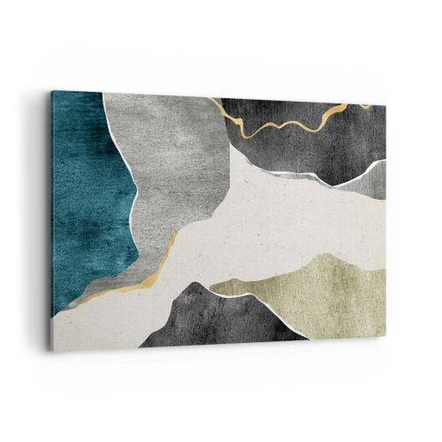 Tablou pe pânză - Compoziție mozaic cu fir de aur - 120x80 cm