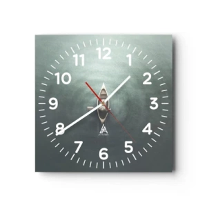 Ceas de perete - Ceas pe sticlă - Peste lacul luminat de lună - 40x40 cm