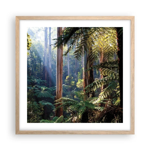 Poster în ramă de stejar deschis - O poveste din pădure - 50x50 cm