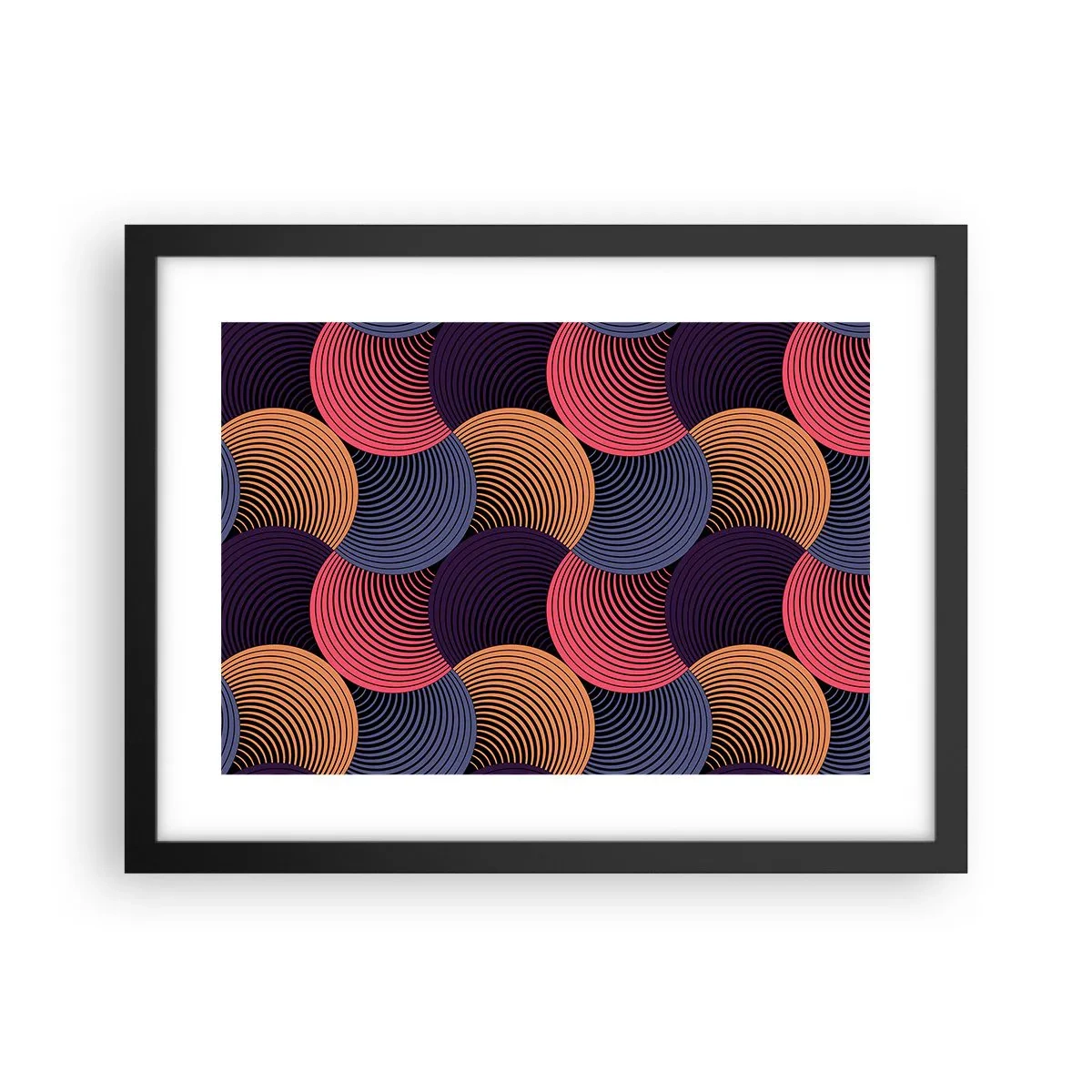 Poster în ramă neagră - Într-un ritm de cerc - 40x30 cm