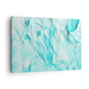 Tablou pe pânză Canvas - Un motiv abstract în nuanțe pastelate de albastru și alb. - 70x50cm - Împreună pentru totdeauna - Decorațiune modernă pentru perete pentru living și dormitor ARTTOR