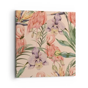 Tablou pe pânză - Balet floral roz - 70x70 cm