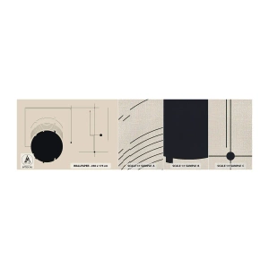 Mostră tapet Premium Canvas - Compoziție flexibilă și dinamică - Geometric, Minimalism, Estetic - 100x30 cm