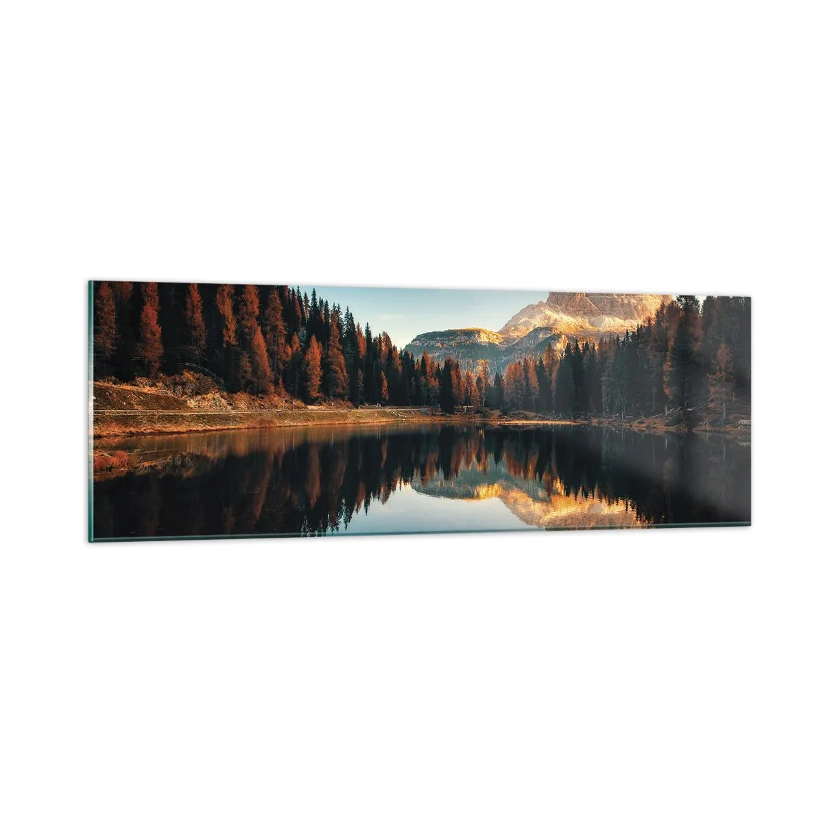 Tablou pe sticlă - Peisaj dublat - 90x30 cm