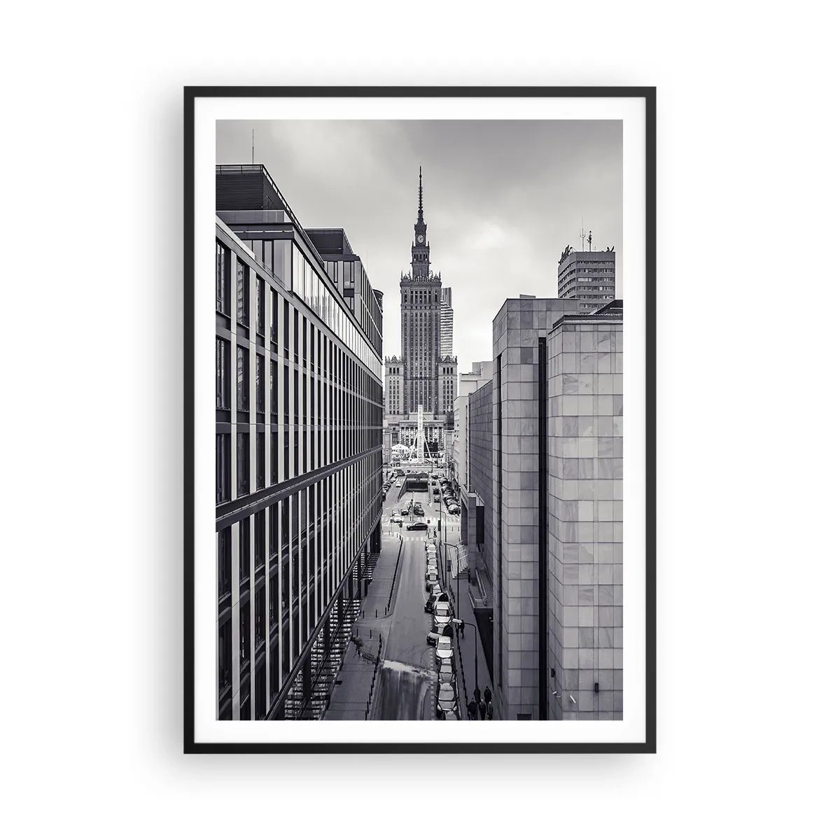 Poster în ramă neagră - Vale citadină din Varșovia - 70x100 cm