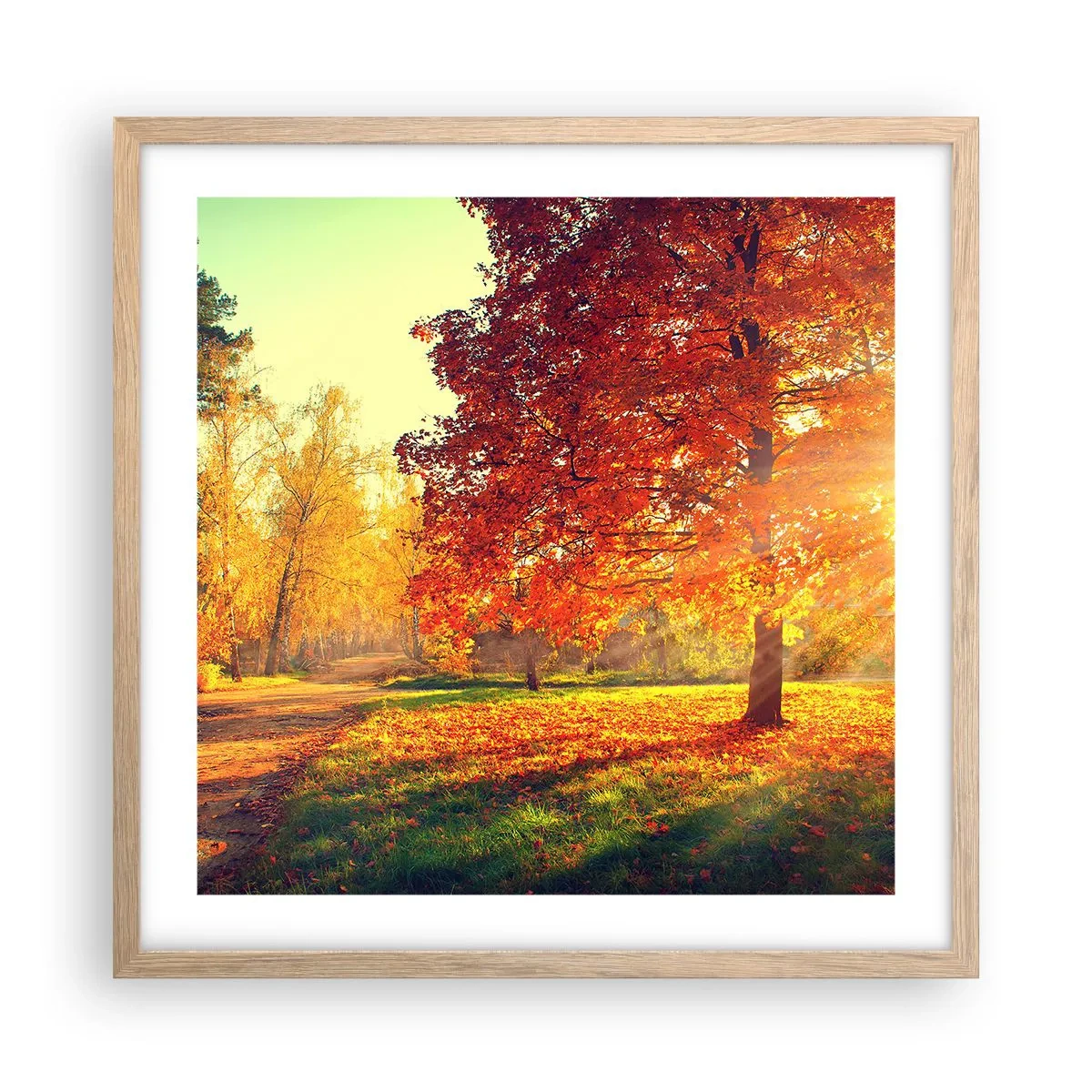 Poster în ramă de stejar deschis - Roșcatul este frumos - 50x50 cm