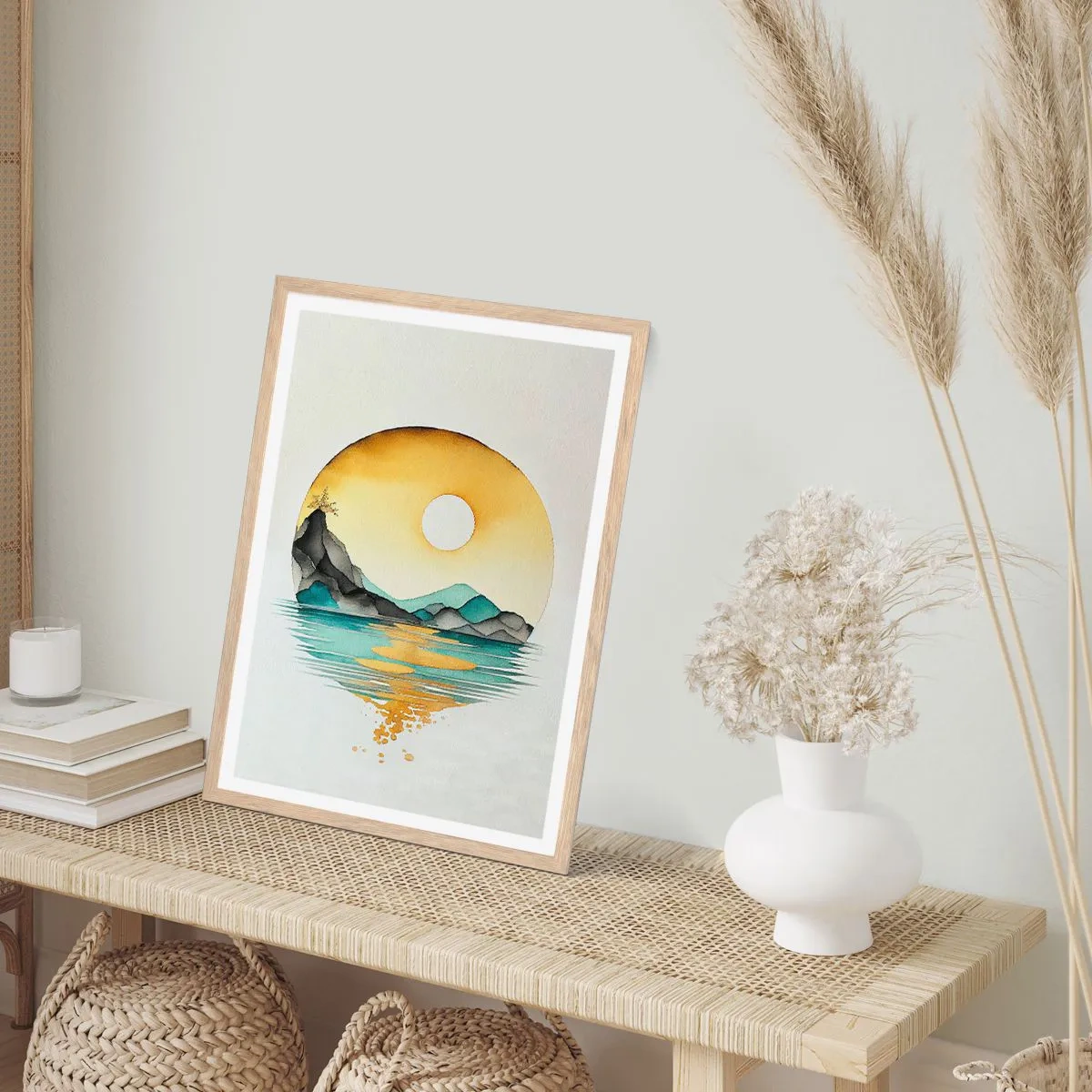 Poster în ramă de stejar deschis - În cercul de frumusețe - 70x100 cm