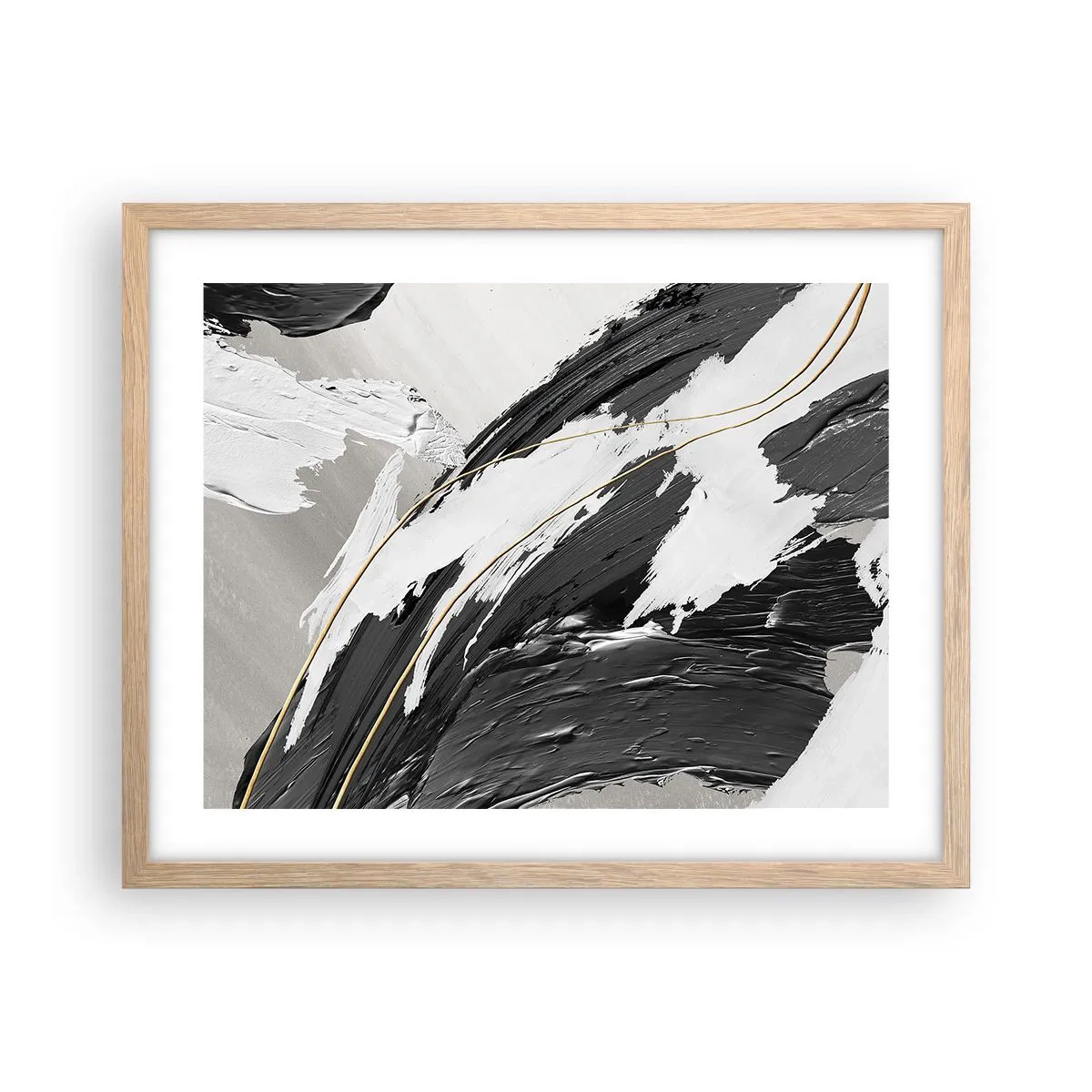 Poster în ramă de stejar deschis - Abstracție cu fler - 50x40 cm