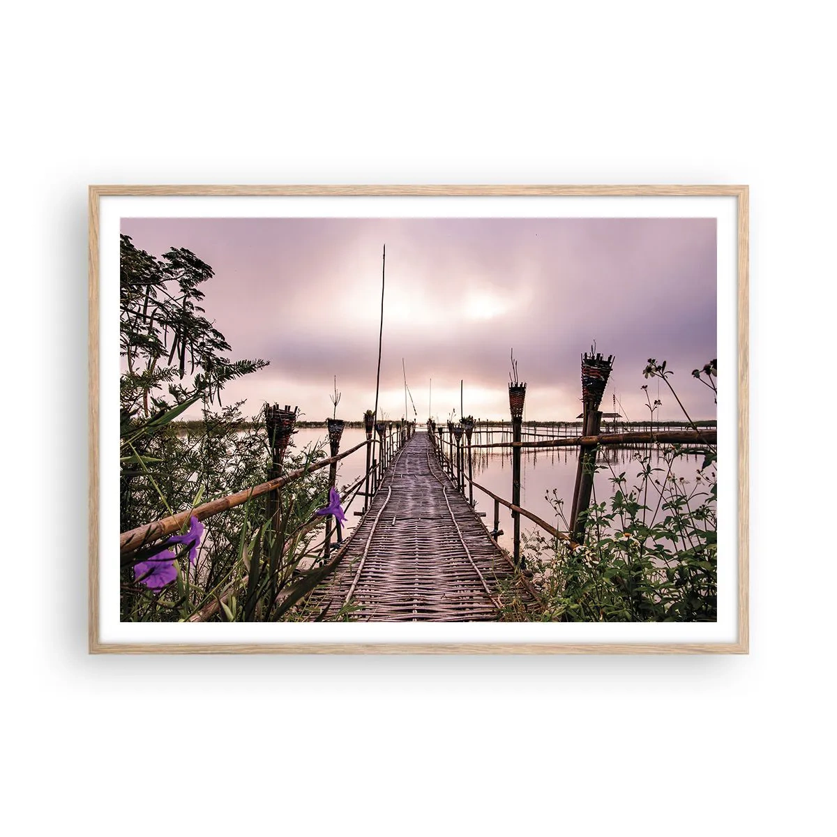 Poster în ramă de stejar deschis - Pacea și liniștea Asiei - 100x70 cm