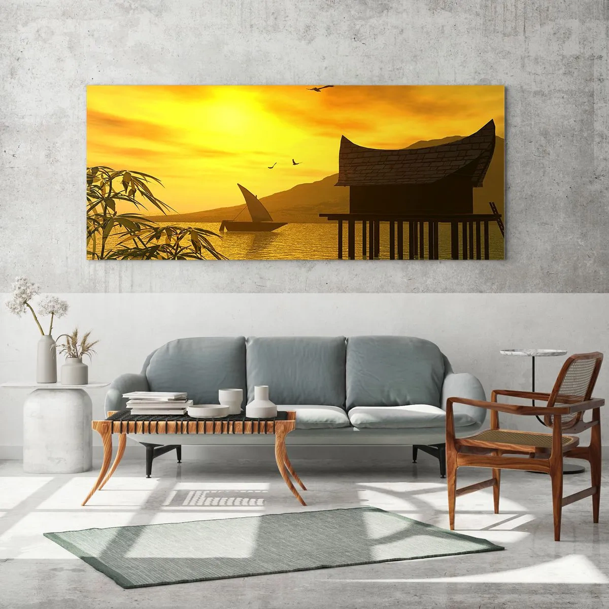 Tablou pe sticlă - Pacea dorită - 90x30 cm