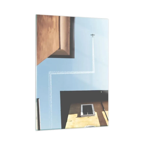 Tablou pe sticlă - Deasupra labirintului urban - 50x70 cm