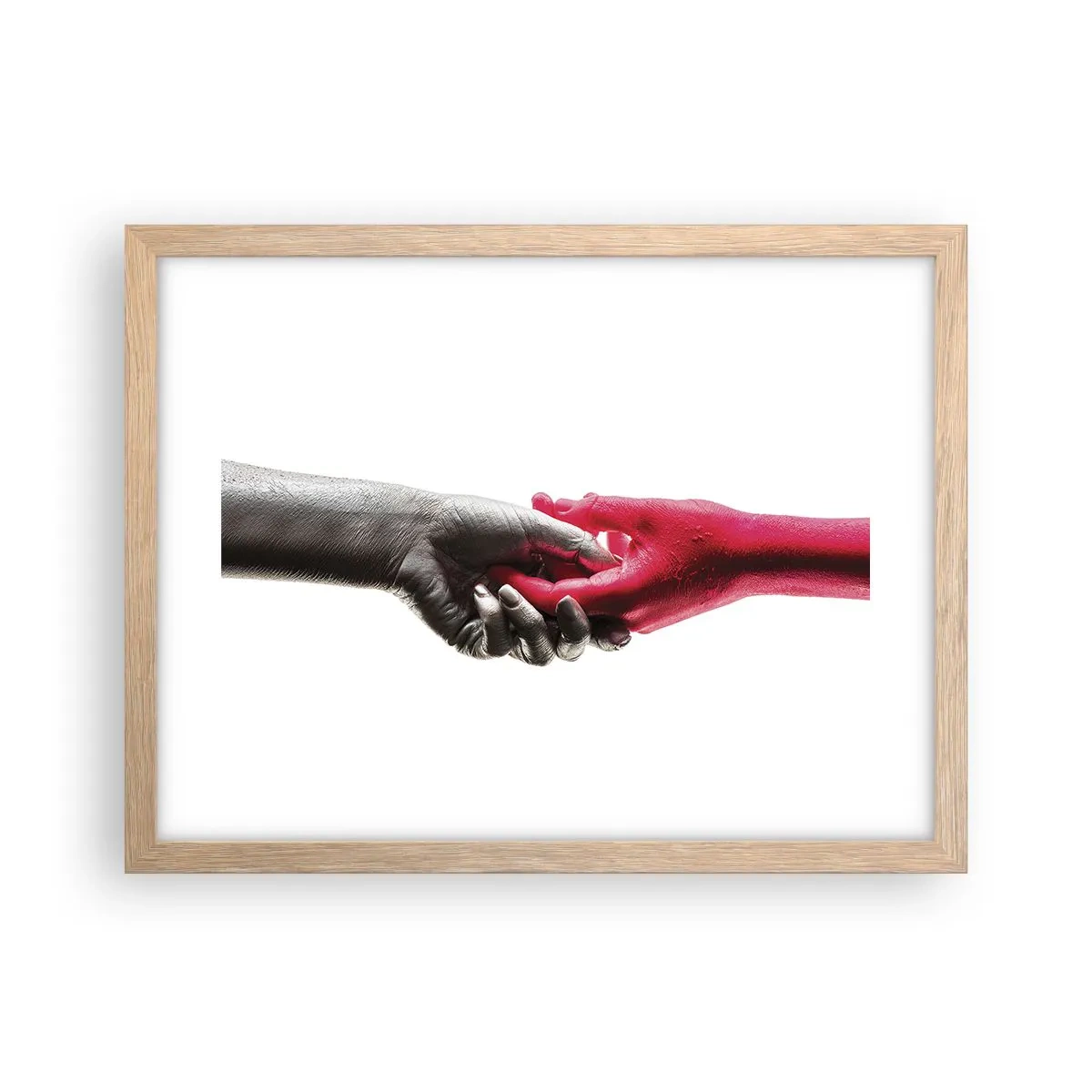 Poster în ramă de stejar deschis - Împreună, deși diferiți - 40x30 cm