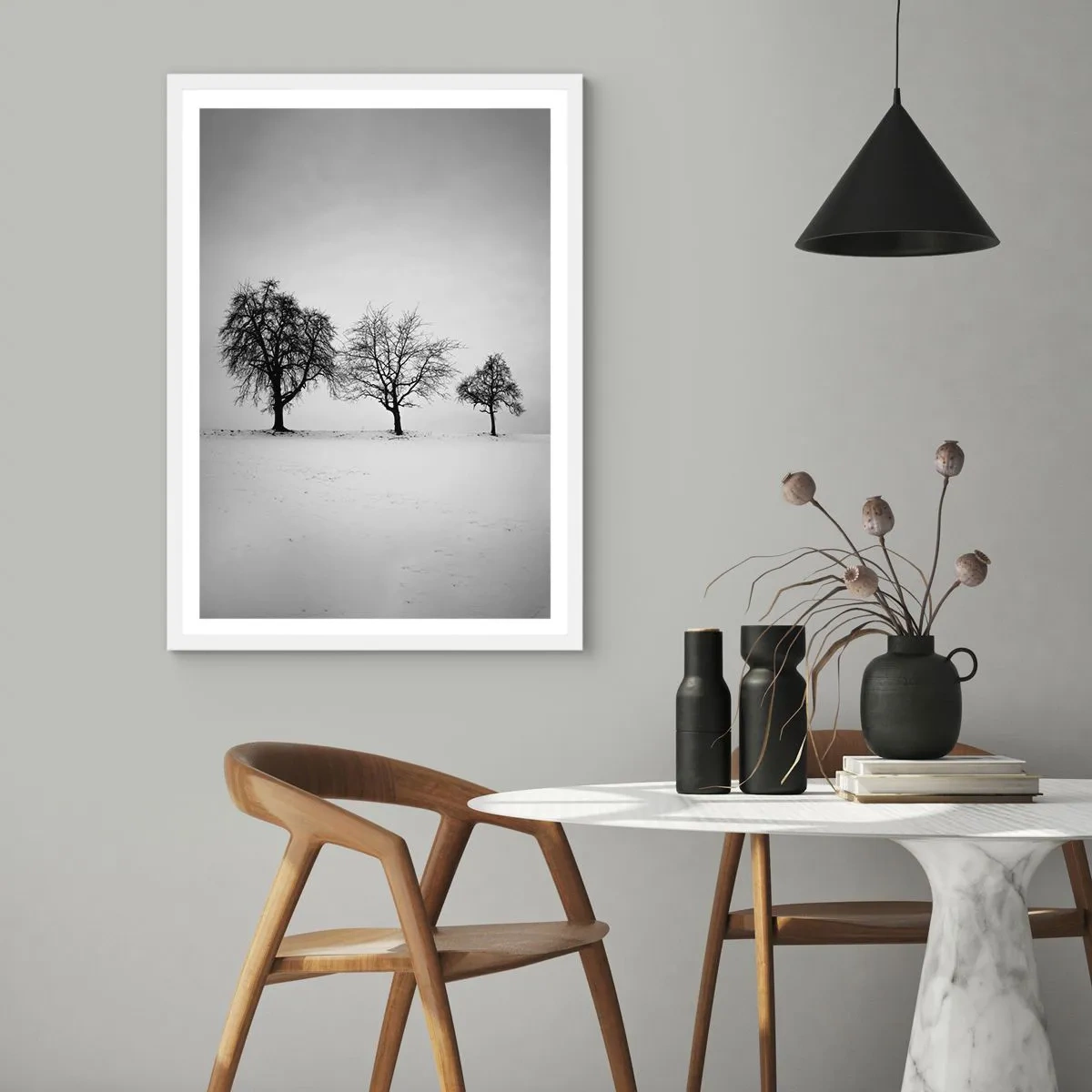 Poster în ramă albă - La ce visează? - 40x50 cm